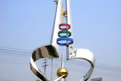 避雷針造型鏡面不銹鋼景觀標(biāo)識