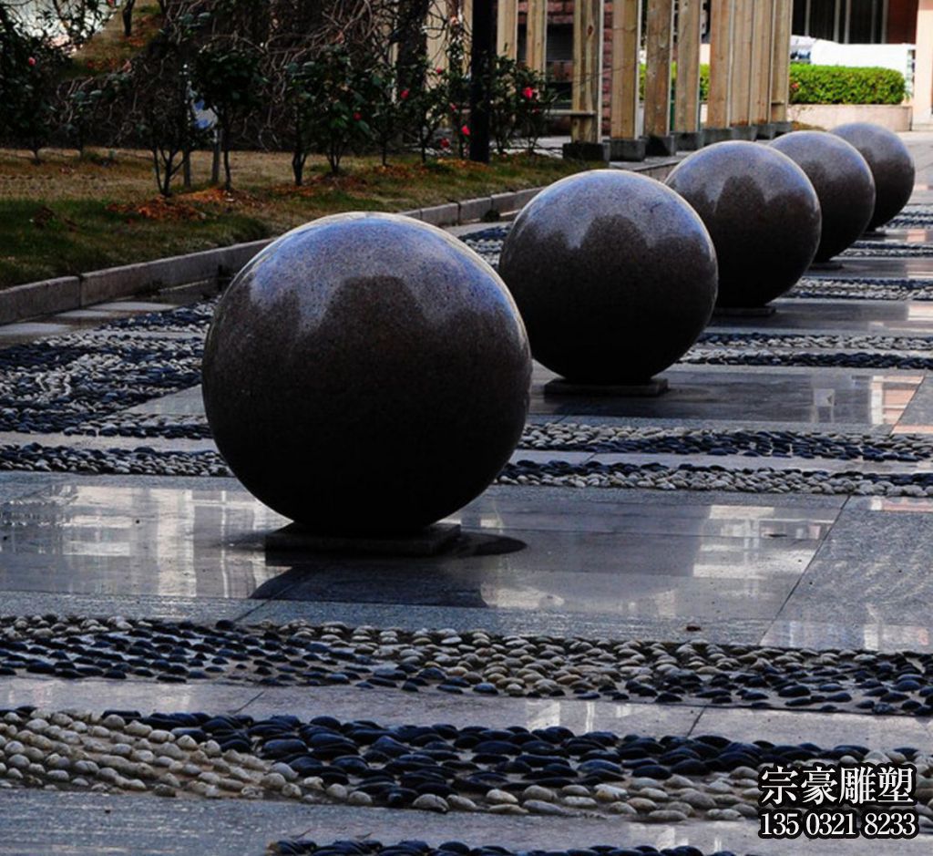 路障石球，市政園林阻車石，人車分離石頭擺件