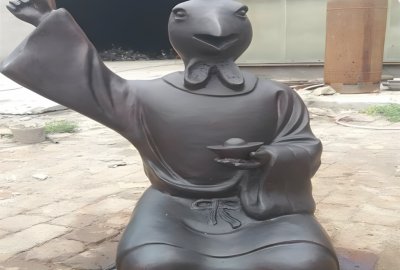 酉雞銅雕，獸首人身十二生肖銅雕塑