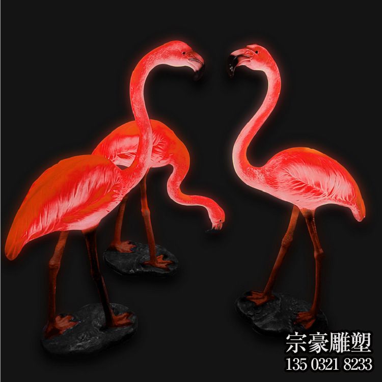 玻璃鋼仿真發(fā)光火烈鳥(niǎo)雕塑擺件 玻璃鋼仿真發(fā)光火烈鳥(niǎo)雕塑擺件