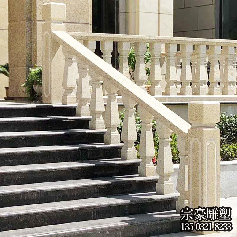 別墅庭院歐式陽(yáng)臺(tái)樓梯花崗巖羅馬柱扶手欄桿